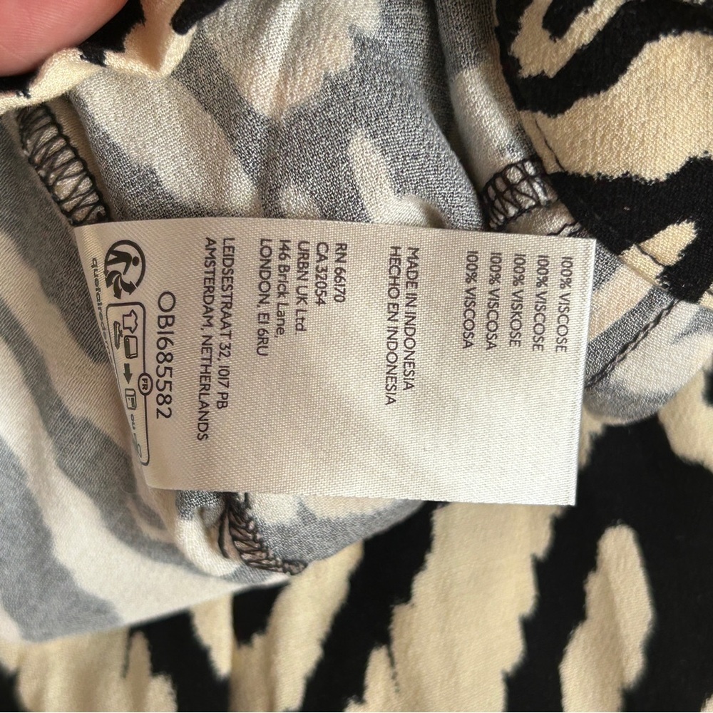 Free People Boho Funky Wide Leg Flowy Black and Cream Flare Pants, Women’s S - Picture 5 of 10